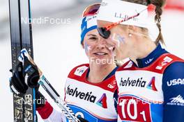 24.02.2019, Seefeld, Austria (AUT): Jessica Diggins (USA), Sadie Bjornsen (USA) - FIS nordic world ski championships, cross-country, team sprint, Seefeld (AUT). www.nordicfocus.com. © Modica/NordicFocus. Every downloaded picture is fee-liable.