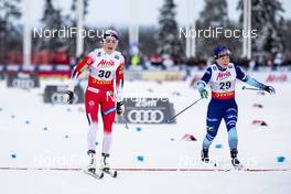 30.11.2019, Ruka, Finland (FIN): Therese Johaug (NOR), Krista Parmakoski (FIN), (l-r)  - FIS world cup cross-country, 10km women, Ruka (FIN). www.nordicfocus.com. © Modica/NordicFocus. Every downloaded picture is fee-liable.