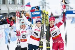 30.11.2019, Ruka, Finland (FIN): Krista Parmakoski (FIN), Therese Johaug (NOR), Natalia Nepryaeva (RUS), (l-r)  - FIS world cup cross-country, 10km women, Ruka (FIN). www.nordicfocus.com. © Modica/NordicFocus. Every downloaded picture is fee-liable.