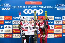30.11.2019, Ruka, Finland (FIN): Krista Parmakoski (FIN), Therese Johaug (NOR), Natalia Nepryaeva (RUS), (l-r)  - FIS world cup cross-country, 10km women, Ruka (FIN). www.nordicfocus.com. © Modica/NordicFocus. Every downloaded picture is fee-liable.