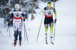 29.11.2019, Ruka, Finland (FIN): Emma Ribom (SWE), Katja Visnar (SLO), (l-r)  - FIS world cup cross-country, individual sprint, Ruka (FIN). www.nordicfocus.com. © Modica/NordicFocus. Every downloaded picture is fee-liable.