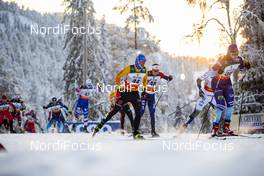01.12.2019, Ruka, Finland (FIN): Jonas Dobler (GER), Andrew Musgrave (GBR), Beda Klee (SUI), (l-r)  - FIS world cup cross-country, pursuit men, Ruka (FIN). www.nordicfocus.com. © Modica/NordicFocus. Every downloaded picture is fee-liable.