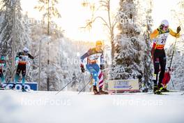 01.12.2019, Ruka, Finland (FIN): Erik Bjornsen (USA), Sebastian Eisenlauer (GER), (l-r)  - FIS world cup cross-country, pursuit men, Ruka (FIN). www.nordicfocus.com. © Modica/NordicFocus. Every downloaded picture is fee-liable.