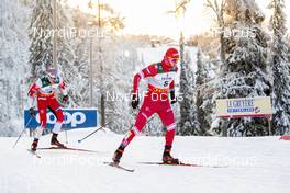 01.12.2019, Ruka, Finland (FIN): Alexander Bolshunov (RUS), Paal Golberg (NOR), (l-r)  - FIS world cup cross-country, pursuit men, Ruka (FIN). www.nordicfocus.com. © Modica/NordicFocus. Every downloaded picture is fee-liable.
