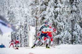 01.12.2019, Ruka, Finland (FIN): Didrik Toenseth (NOR), Paal Golberg (NOR), (l-r)  - FIS world cup cross-country, pursuit men, Ruka (FIN). www.nordicfocus.com. © Modica/NordicFocus. Every downloaded picture is fee-liable.