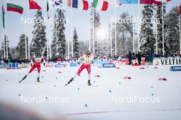 01.12.2019, Ruka, Finland (FIN): Johannes Hoesflot Klaebo (NOR), Emil Iversen (NOR), (l-r)  - FIS world cup cross-country, pursuit men, Ruka (FIN). www.nordicfocus.com. © Modica/NordicFocus. Every downloaded picture is fee-liable.