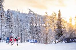01.12.2019, Ruka, Finland (FIN): Alexander Bolshunov (RUS), Didrik Toenseth (NOR), Andrey Larkov (RUS), (l-r)  - FIS world cup cross-country, pursuit men, Ruka (FIN). www.nordicfocus.com. © Modica/NordicFocus. Every downloaded picture is fee-liable.