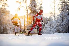 01.12.2019, Ruka, Finland (FIN): Didrik Toenseth (NOR), Alexander Bolshunov (RUS), (l-r)  - FIS world cup cross-country, pursuit men, Ruka (FIN). www.nordicfocus.com. © Modica/NordicFocus. Every downloaded picture is fee-liable.