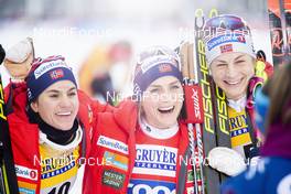 01.12.2019, Ruka, Finland (FIN): Heidi Weng (NOR), Therese Johaug (NOR), Astrid Uhrenholdt Jacobsen (NOR), (l-r) - FIS world cup cross-country, pursuit women, Ruka (FIN). www.nordicfocus.com. © Modica/NordicFocus. Every downloaded picture is fee-liable.