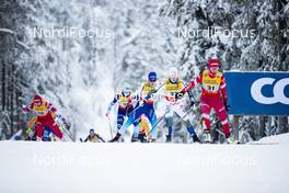 01.12.2019, Ruka, Finland (FIN): Laurien Van Der Graaff (SUI), Johanna Hagstroem (SWE), Yana Kirpichenko (RUS), (l-r)  - FIS world cup cross-country, pursuit women, Ruka (FIN). www.nordicfocus.com. © Modica/NordicFocus. Every downloaded picture is fee-liable.