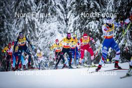 01.12.2019, Ruka, Finland (FIN): Caterina Ganz (ITA), Sofie Krehl (GER), Lidia Durkina (RUS), (l-r)  - FIS world cup cross-country, pursuit women, Ruka (FIN). www.nordicfocus.com. © Modica/NordicFocus. Every downloaded picture is fee-liable.