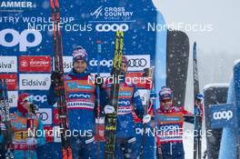 08.12.2019, Lillehammer, Norway (NOR): Paal Golberg (NOR), Hans Christer Holund (NOR), Sjur Roethe (NOR), Finn Haagen Krogh (NOR), (l-r) - FIS world cup cross-country, 4x10km men, Lillehammer (NOR). www.nordicfocus.com. © Vianney THIBAUT/NordicFocus. Every downloaded picture is fee-liable.