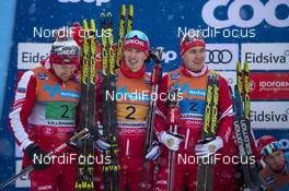 08.12.2019, Lillehammer, Norway (NOR): Andrey Larkov (RUS), Ilia Semikov (RUS), Denis Spitsov (RUS), Andrey Melnichenko (RUS), (l-r) - FIS world cup cross-country, 4x10km men, Lillehammer (NOR). www.nordicfocus.com. © Vianney THIBAUT/NordicFocus. Every downloaded picture is fee-liable.