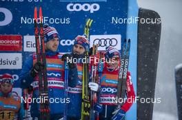 08.12.2019, Lillehammer, Norway (NOR): Paal Golberg (NOR), Hans Christer Holund (NOR), Sjur Roethe (NOR), Finn Haagen Krogh (NOR), (l-r) - FIS world cup cross-country, 4x10km men, Lillehammer (NOR). www.nordicfocus.com. © Vianney THIBAUT/NordicFocus. Every downloaded picture is fee-liable.