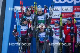 08.12.2019, Lillehammer, Norway (NOR): Sophie Caldwell (USA), Sadie Maubet Bjornsen (USA), Rosie Brennan (USA), Jessica Diggins (USA), (l-r) - FIS world cup cross-country, 4x5km women, Lillehammer (NOR). www.nordicfocus.com. © Vianney THIBAUT/NordicFocus. Every downloaded picture is fee-liable.