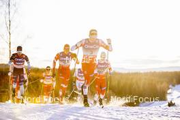 07.12.2019, Lillehammer, Norway (NOR): Iivo Niskanen (FIN), Alexander Bolshunov (RUS), Emil Iversen (NOR), Simen Hegstad Krueger (NOR), (l-r)  - FIS world cup cross-country, skiathlon men, Lillehammer (NOR). www.nordicfocus.com. © Modica/NordicFocus. Every downloaded picture is fee-liable.