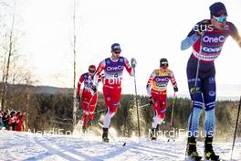 07.12.2019, Lillehammer, Norway (NOR): Hans Christer Holund (NOR), Johannes Hoesflot Klaebo (NOR), Sergey Ustiugov (RUS), (l-r)  - FIS world cup cross-country, skiathlon men, Lillehammer (NOR). www.nordicfocus.com. © Modica/NordicFocus. Every downloaded picture is fee-liable.