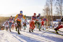 07.12.2019, Lillehammer, Norway (NOR): Jonas Dobler (GER), Erik Bjornsen (USA), Maurice Manificat (FRA), Simen Hegstad Krueger (NOR), (l-r)  - FIS world cup cross-country, skiathlon men, Lillehammer (NOR). www.nordicfocus.com. © Modica/NordicFocus. Every downloaded picture is fee-liable.
