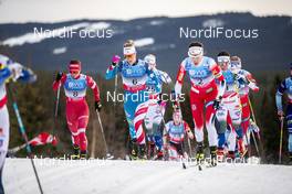 07.12.2019, Lillehammer, Norway (NOR): Maubet Bjornsen (USA), +l+, +2+, Heidi Weng (NOR), Natalia Nepryaeva (RUS), (l-r)  - FIS world cup cross-country, skiathlon women, Lillehammer (NOR). www.nordicfocus.com. © Modica/NordicFocus. Every downloaded picture is fee-liable.