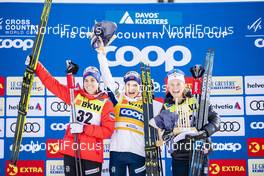 15.12.2019, Davos, Switzerland (SUI): Heidi Weng (NOR), Therese Johaug (NOR), Jessica Diggins (USA), (l-r)  - FIS world cup cross-country, 10km women, Davos (SUI). www.nordicfocus.com. © Modica/NordicFocus. Every downloaded picture is fee-liable.