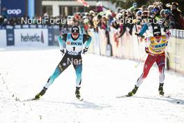 14.12.2019, Davos, Switzerland (SUI): Lucas Chanavat (FRA), Johannes Hoesflot Klaebo (NOR), (l-r)  - FIS world cup cross-country, individual sprint, Davos (SUI). www.nordicfocus.com. © Modica/NordicFocus. Every downloaded picture is fee-liable.