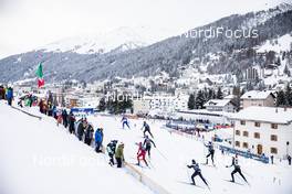14.12.2019, Davos, Switzerland (SUI): View of the stadium and Davos Bunda   - FIS world cup cross-country, individual sprint, Davos (SUI). www.nordicfocus.com. © Modica/NordicFocus. Every downloaded picture is fee-liable.