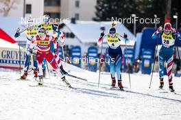14.12.2019, Davos, Switzerland (SUI): Maiken Caspersen Falla (NOR), Nadine Faehndrich (SUI), Stina Nilsson (SWE), Hailey Swirbul (USA), (l-r)  - FIS world cup cross-country, individual sprint, Davos (SUI). www.nordicfocus.com. © Modica/NordicFocus. Every downloaded picture is fee-liable.