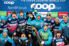 21.12.2019, Planica, Slovenia (SLO): France Team on podium (l-r)  - FIS world cup cross-country, individual sprint, Planica (SLO). www.nordicfocus.com. © Modica/NordicFocus. Every downloaded picture is fee-liable.