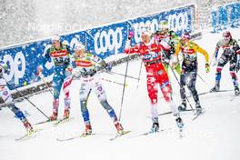 22.12.2019, Planica, Slovenia (SLO): Julia Kern (USA), Linn Svahn (SWE), Victoria Carl (GER), Ane Appelkvist Stenseth (NOR), (l-r)  - FIS world cup cross-country, team sprint, Planica (SLO). www.nordicfocus.com. © Modica/NordicFocus. Every downloaded picture is fee-liable.