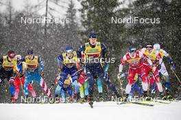 22.12.2019, Planica, Slovenia (SLO): Davide Graz (ITA), Gjoeran Tefre (NOR), Sindre Bjoernestad Skar (NOR), Kevin Bolger (USA), Ristomatti Hakola (FIN), (l-r)  - FIS world cup cross-country, team sprint, Planica (SLO). www.nordicfocus.com. © Modica/NordicFocus. Every downloaded picture is fee-liable.