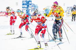 22.12.2019, Planica, Slovenia (SLO): Maiken Caspersen Falla (NOR), Laura Gimmler (GER), (l-r)  - FIS world cup cross-country, team sprint, Planica (SLO). www.nordicfocus.com. © Modica/NordicFocus. Every downloaded picture is fee-liable.