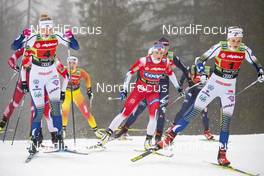 22.12.2019, Planica, Slovenia (SLO): Maja Dahlqvist (SWE), Stina Nilsson (SWE), Maiken Caspersen Falla (NOR), (l-r)  - FIS world cup cross-country, team sprint, Planica (SLO). www.nordicfocus.com. © Modica/NordicFocus. Every downloaded picture is fee-liable.