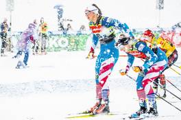 22.12.2019, Planica, Slovenia (SLO): Julia Kern (USA), Sophie Caldwell (USA), (l-r)  - FIS world cup cross-country, team sprint, Planica (SLO). www.nordicfocus.com. © Modica/NordicFocus. Every downloaded picture is fee-liable.