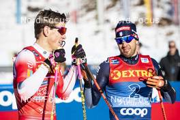 29.12.2019, Lenzerheide, Switzerland (SUI): Federico Pellegrino (ITA), Johannes Hoesflot Klaebo (NOR), (l-r)  - FIS world cup cross-country, tour de ski, individual sprint, Lenzerheide (SUI). www.nordicfocus.com. © Modica/NordicFocus. Every downloaded picture is fee-liable.