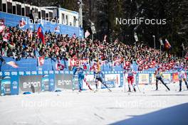 29.12.2019, Lenzerheide, Switzerland (SUI): Julia Kern (USA), Maja Dahlqvist (SWE), Sofie Krehl (GER), Tiril Udnes Weng (NOR), (l-r)  - FIS world cup cross-country, tour de ski, individual sprint, Lenzerheide (SUI). www.nordicfocus.com. © Modica/NordicFocus. Every downloaded picture is fee-liable.