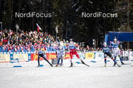 29.12.2019, Lenzerheide, Switzerland (SUI): Sofie Krehl (GER), Tiril Udnes Weng (NOR), Katerina Janatova (CZE), Maja Dahlqvist (SWE), (l-r)  - FIS world cup cross-country, tour de ski, individual sprint, Lenzerheide (SUI). www.nordicfocus.com. © Modica/NordicFocus. Every downloaded picture is fee-liable.