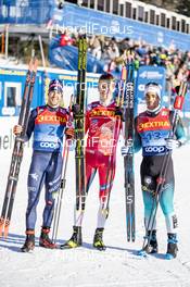 29.12.2019, Lenzerheide, Switzerland (SUI): Federico Pellegrino (ITA), Johannes Hoesflot Klaebo (NOR), Richard Jouve (FRA), (l-r)  - FIS world cup cross-country, tour de ski, individual sprint, Lenzerheide (SUI). www.nordicfocus.com. © Modica/NordicFocus. Every downloaded picture is fee-liable.