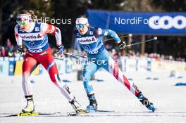 29.12.2019, Lenzerheide, Switzerland (SUI): Maiken Caspersen Falla (NOR), Sophie Caldwell (USA), (l-r)  - FIS world cup cross-country, tour de ski, individual sprint, Lenzerheide (SUI). www.nordicfocus.com. © Modica/NordicFocus. Every downloaded picture is fee-liable.