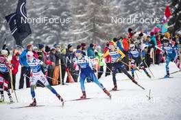 28.12.2019, Lenzerheide, Switzerland (SUI): Emma Ribom (SWE), Nadine Faehndrich (SUI), Pia Fink (GER), (l-r), (l-r)  - FIS world cup cross-country, tour de ski, mass women, Lenzerheide (SUI). www.nordicfocus.com. © Modica/NordicFocus. Every downloaded picture is fee-liable.