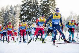 28.12.2019, Lenzerheide, Switzerland (SUI): Federico Pellegrino (ITA), Martin Loewstroem Nyenget (NOR), (l-r)  - FIS world cup cross-country, tour de ski, mass women, Lenzerheide (SUI). www.nordicfocus.com. © Modica/NordicFocus. Every downloaded picture is fee-liable.
