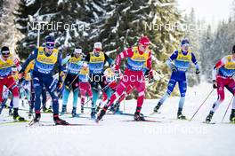 28.12.2019, Lenzerheide, Switzerland (SUI): Federico Pellegrino (ITA), Jean Gaillard (FRA), Renaud Jay (FRA), Alexander Bolshunov (RUS), Iivo Niskanen (FIN), (l-r)  - FIS world cup cross-country, tour de ski, mass women, Lenzerheide (SUI). www.nordicfocus.com. © Modica/NordicFocus. Every downloaded picture is fee-liable.
