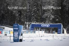 28.12.2019, Lenzerheide, Switzerland (SUI): View of the stadium with Coop Banners   - FIS world cup cross-country, tour de ski, mass women, Lenzerheide (SUI). www.nordicfocus.com. © Modica/NordicFocus. Every downloaded picture is fee-liable.