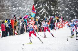 28.12.2019, Lenzerheide, Switzerland (SUI): Heidi Weng (NOR), Astrid Uhrenholdt Jacobsen (NOR), Ebba Andersson (SWE), (l-r)  - FIS world cup cross-country, tour de ski, mass women, Lenzerheide (SUI). www.nordicfocus.com. © Modica/NordicFocus. Every downloaded picture is fee-liable.