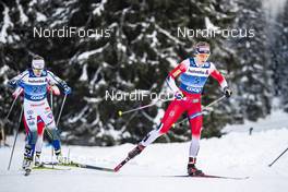 28.12.2019, Lenzerheide, Switzerland (SUI): Astrid Uhrenholdt Jacobsen (NOR), Ebba Andersson (SWE), (l-r), (l-r)  - FIS world cup cross-country, tour de ski, mass women, Lenzerheide (SUI). www.nordicfocus.com. © Modica/NordicFocus. Every downloaded picture is fee-liable.