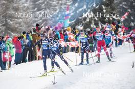 28.12.2019, Lenzerheide, Switzerland (SUI): Ilaria Debertolis (ITA), Anna Comarella (ITA), Elisa Brocard (ITA), (l-r), (l-r)  - FIS world cup cross-country, tour de ski, mass women, Lenzerheide (SUI). www.nordicfocus.com. © Modica/NordicFocus. Every downloaded picture is fee-liable.