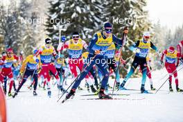 28.12.2019, Lenzerheide, Switzerland (SUI): Federico Pellegrino (ITA), Martin Loewstroem Nyenget (NOR), Renaud Jay (FRA), (l-r)  - FIS world cup cross-country, tour de ski, mass women, Lenzerheide (SUI). www.nordicfocus.com. © Modica/NordicFocus. Every downloaded picture is fee-liable.