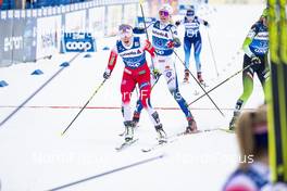 28.12.2019, Lenzerheide, Switzerland (SUI): Ragnhild Haga (NOR), Emma Ribom (SWE), (l-r)  - FIS world cup cross-country, tour de ski, mass women, Lenzerheide (SUI). www.nordicfocus.com. © Modica/NordicFocus. Every downloaded picture is fee-liable.