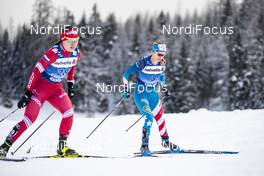 28.12.2019, Lenzerheide, Switzerland (SUI): Alisa Zhambalova (RUS), Jessica Diggins (USA), (l-r), (l-r)  - FIS world cup cross-country, tour de ski, mass women, Lenzerheide (SUI). www.nordicfocus.com. © Modica/NordicFocus. Every downloaded picture is fee-liable.