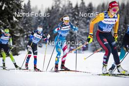 28.12.2019, Lenzerheide, Switzerland (SUI): Rosie Brennan (USA), Petra Novakova (), (l-r), (l-r)  - FIS world cup cross-country, tour de ski, mass women, Lenzerheide (SUI). www.nordicfocus.com. © Modica/NordicFocus. Every downloaded picture is fee-liable.