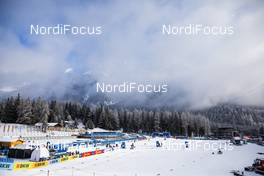 28.12.2019, Lenzerheide, Switzerland (SUI): View of the stadium with Coop and Extra Banners   - FIS world cup cross-country, tour de ski, mass women, Lenzerheide (SUI). www.nordicfocus.com. © Modica/NordicFocus. Every downloaded picture is fee-liable.